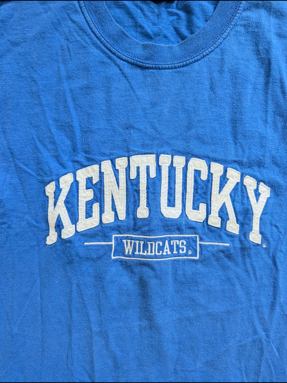 University of Kentucky Mens Wildcat Blue White Embroidered Cotton Tee Size Large - Picture 5 of 8